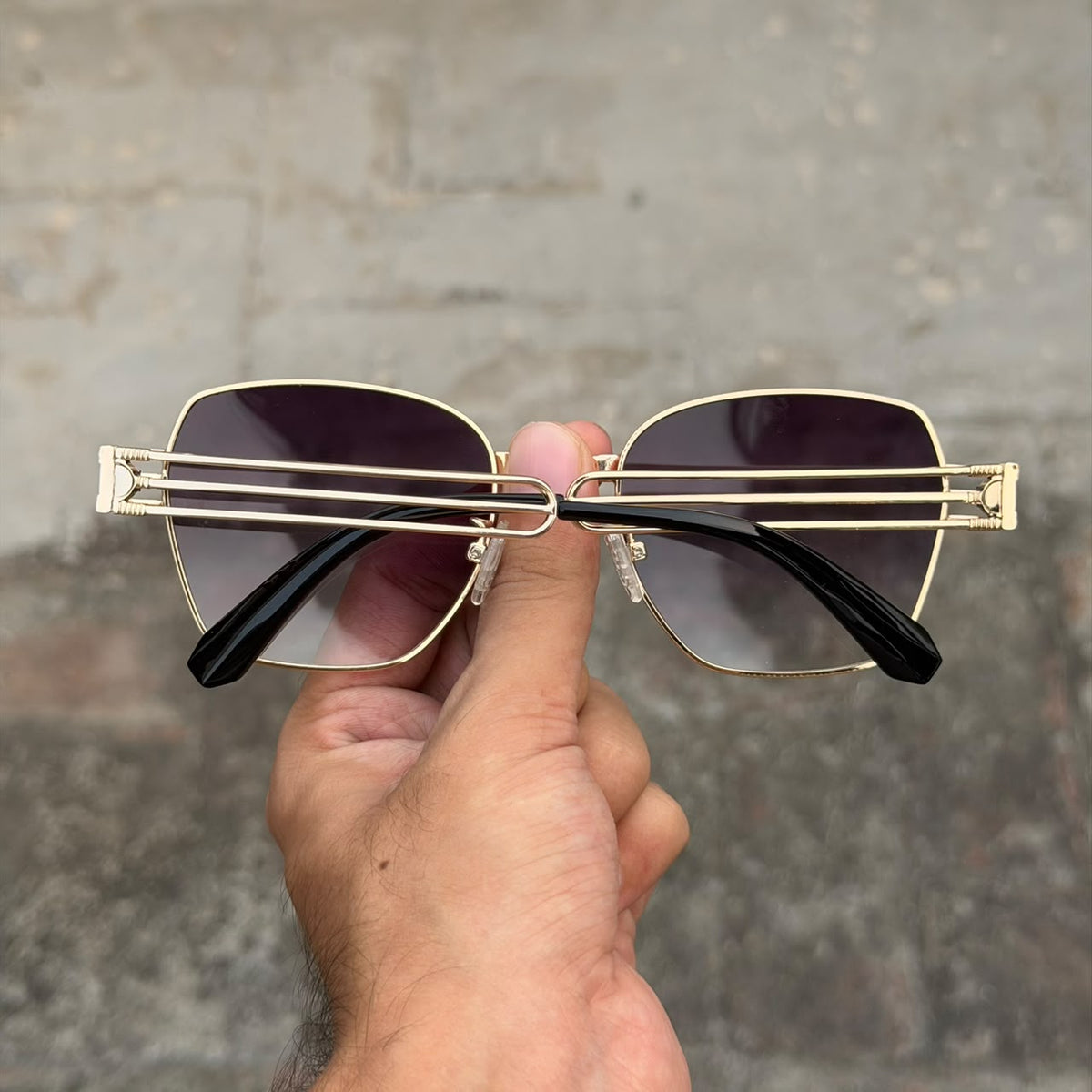 Gold Frame Square Sunglasses – Gradient Lens