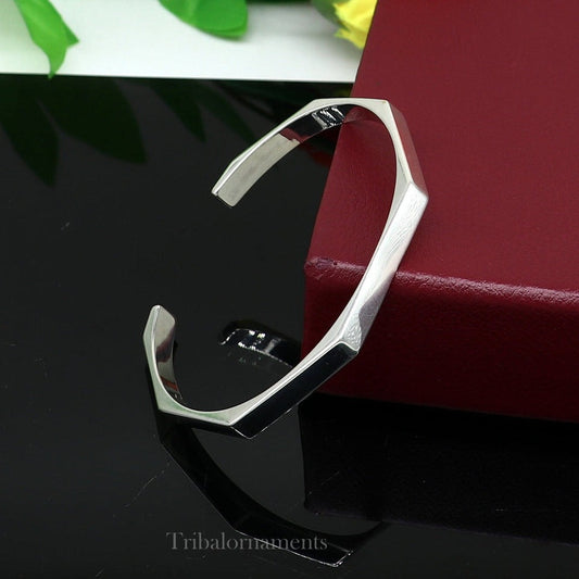 Geometric Cuff Bracelet – Stainless Steel