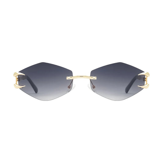 Rimless Geometric Sunglasses – Premium Metal