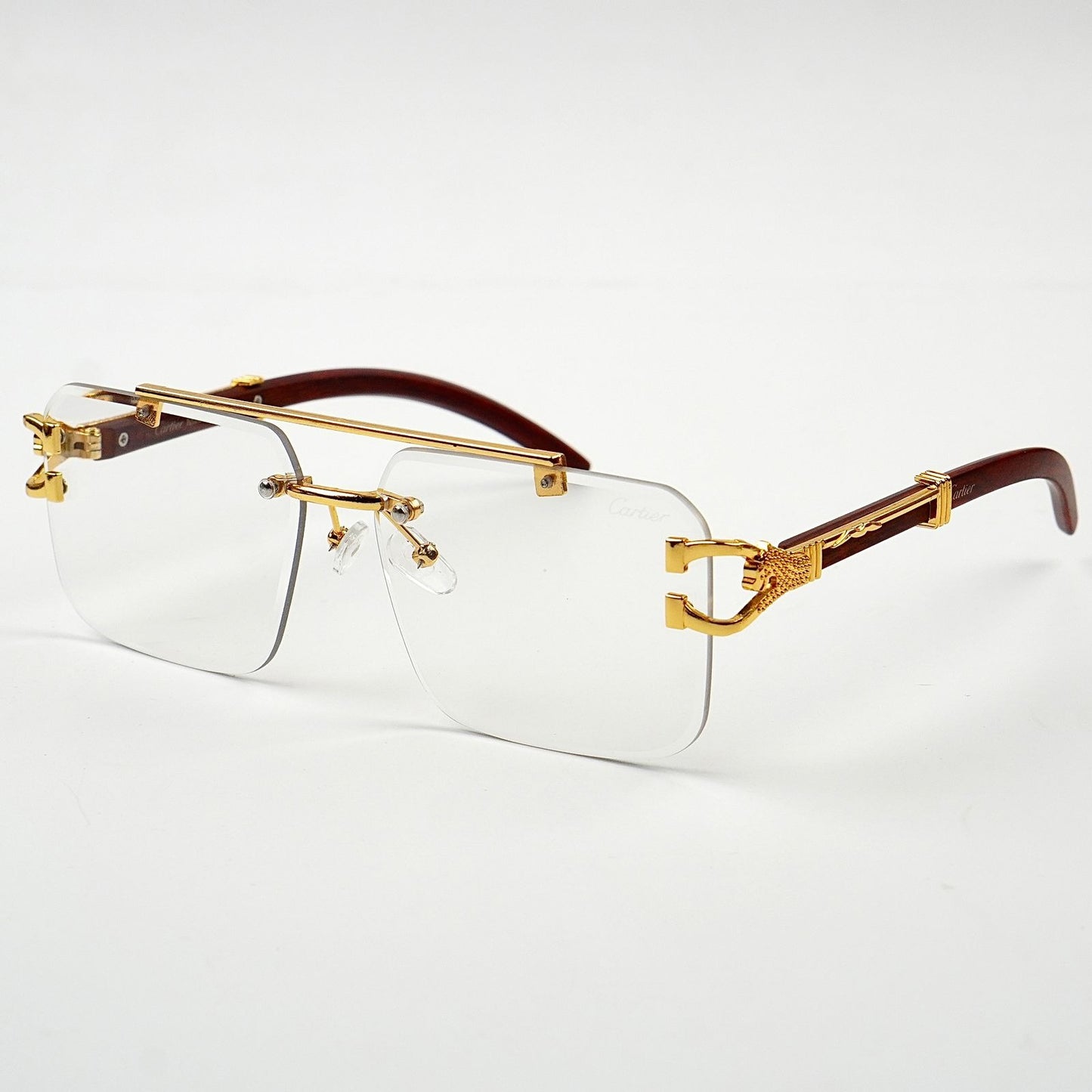 Luxury Panther Style Photochromic Sunglasses – UV400 Rimless Rectangle