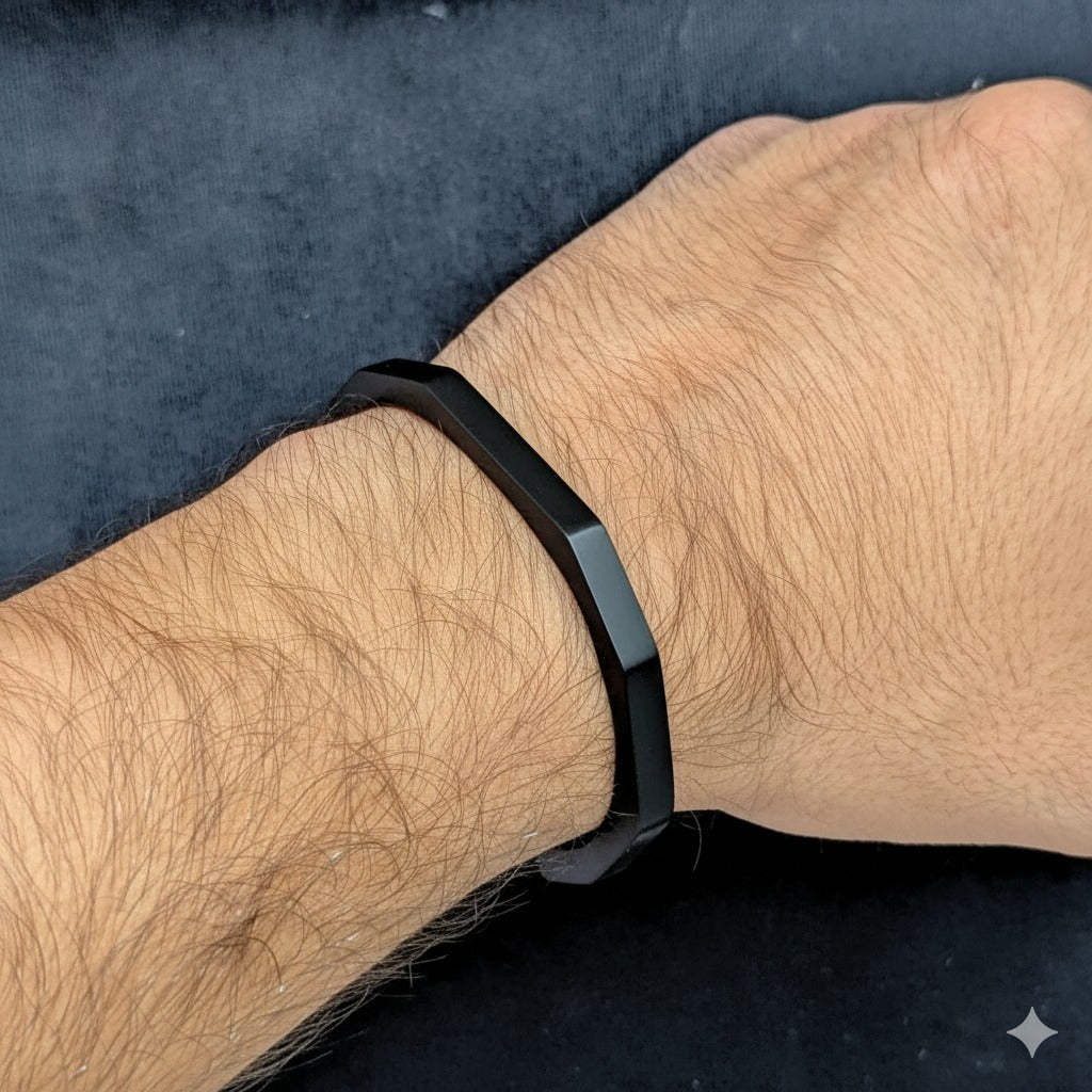 Geometric Cuff Bracelet – Stainless Steel