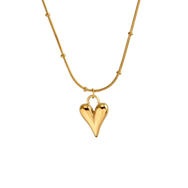 Chunky Golden Heart Necklace – Anti Tarnish