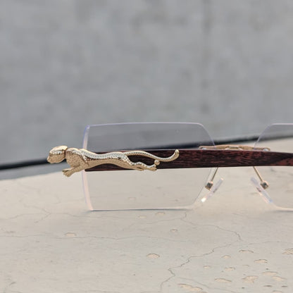 Luxury Panther Style Photochromic Sunglasses – UV400 Rimless Rectangle