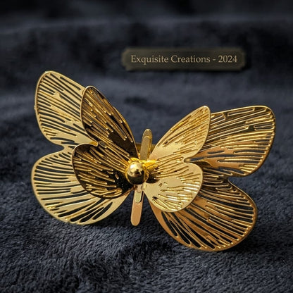 Stainless Steel Butterfly Ring - Anti Tarnish
