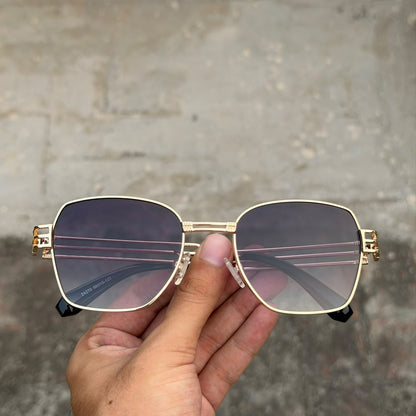 Gold Frame Square Sunglasses – Gradient Lens