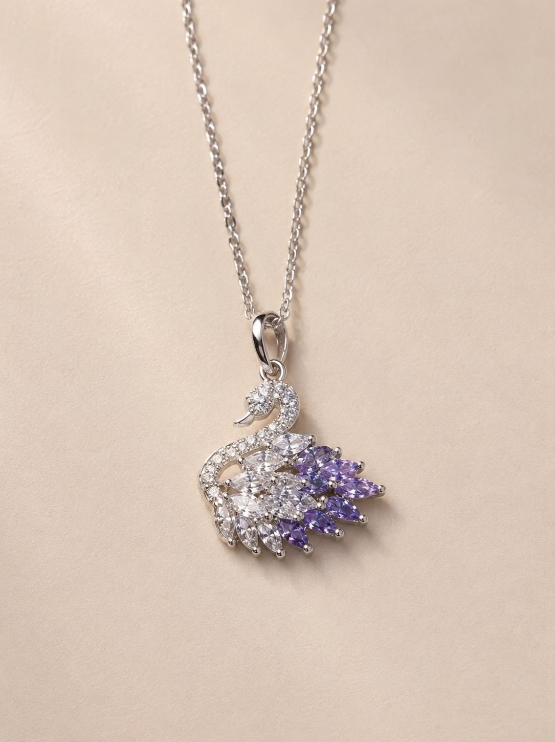 Swan Pendant Necklace - Stainless Steel