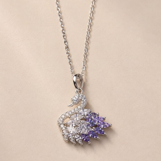 Swan Pendant Necklace - Stainless Steel
