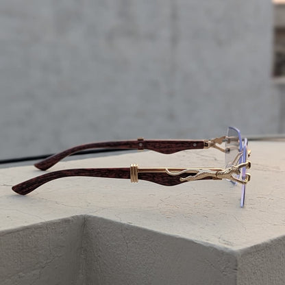 Luxury Cheetah Style Photochromic Sunglasses – UV400 Rimless Rectangle