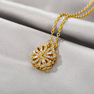 Golden 4 In 1 Magnetic Heart Necklace - Luxique Collection