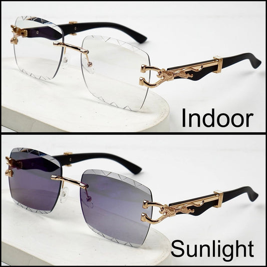 UV400 Photochromic Rimless Sunglasses