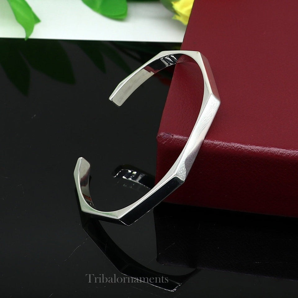 Geometric Cuff Bracelet – Stainless Steel