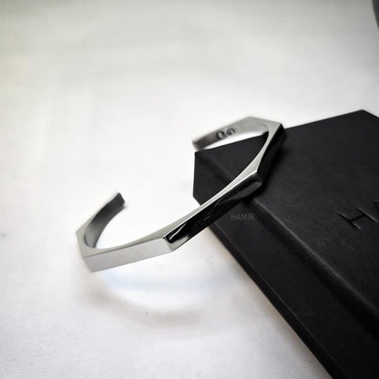 Geometric Cuff Bracelet – Stainless Steel