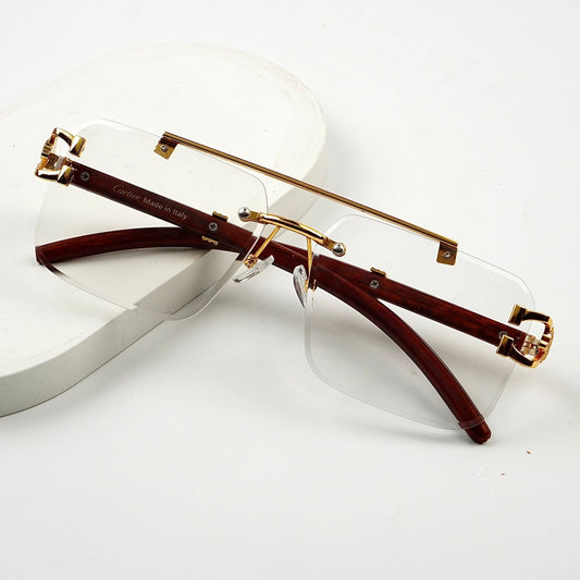 Luxury Panther Style Photochromic Sunglasses – UV400 Rimless Rectangle