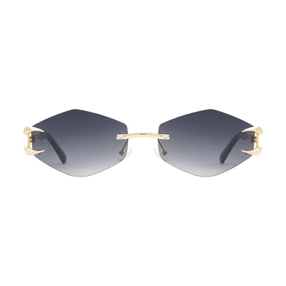 Rimless Geometric Sunglasses – Premium Metal
